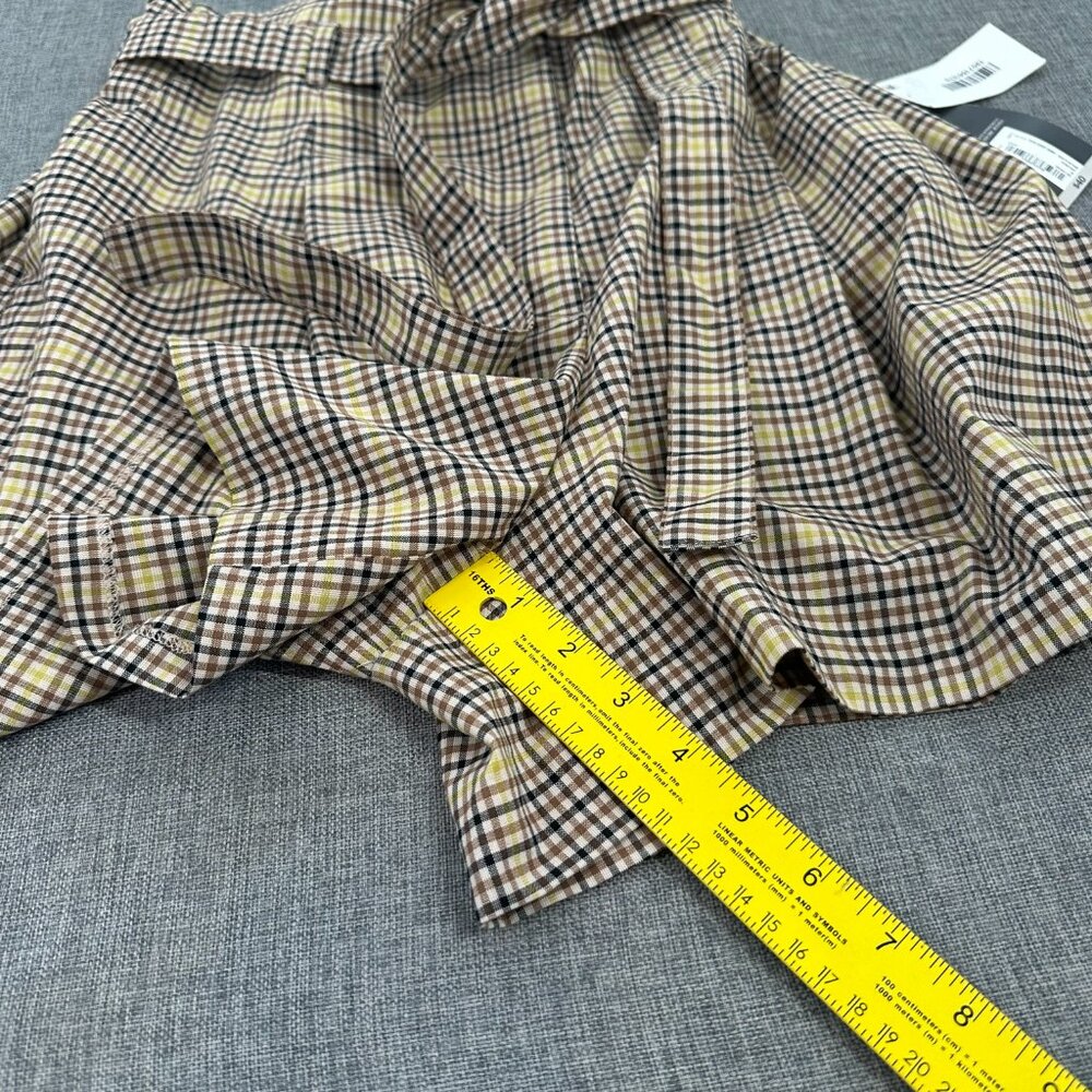 New! Worthington Plaid Shorts High Waisted Belted Pleated Sz 16 MSRP: $40 Tan .. - Picture 6 of 12